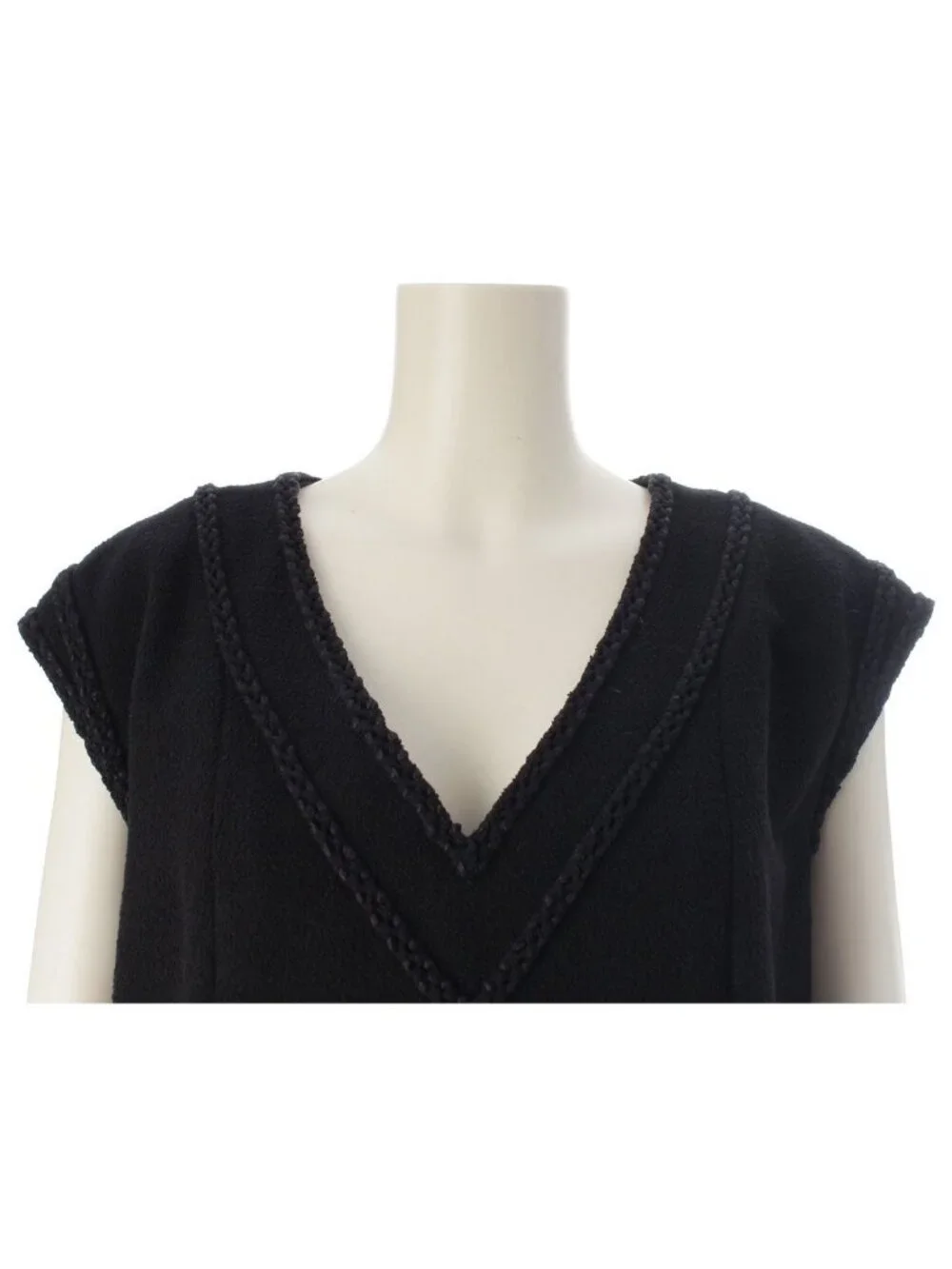 Chanel 08c Wool Tweed Sleeveless Dress Black 40